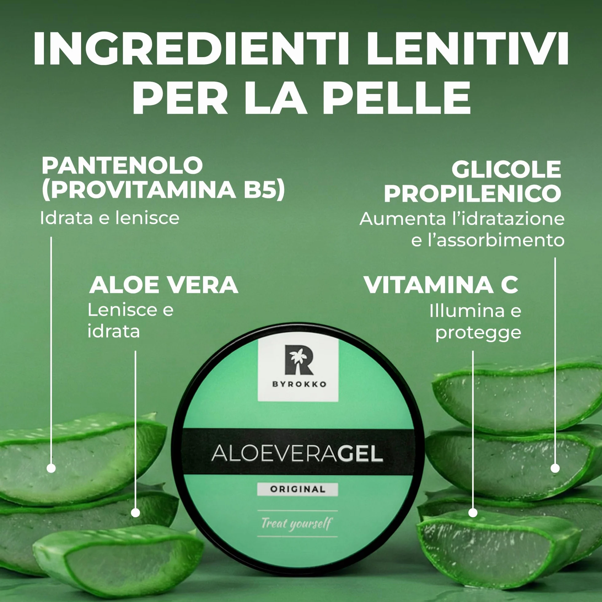 BYROKKO Gel di aloe vera (215 ml), ad assorbimento rapido e rinfrescante, idrata intensamente, rigenera e previene il peeling, cura naturale dopo-sun