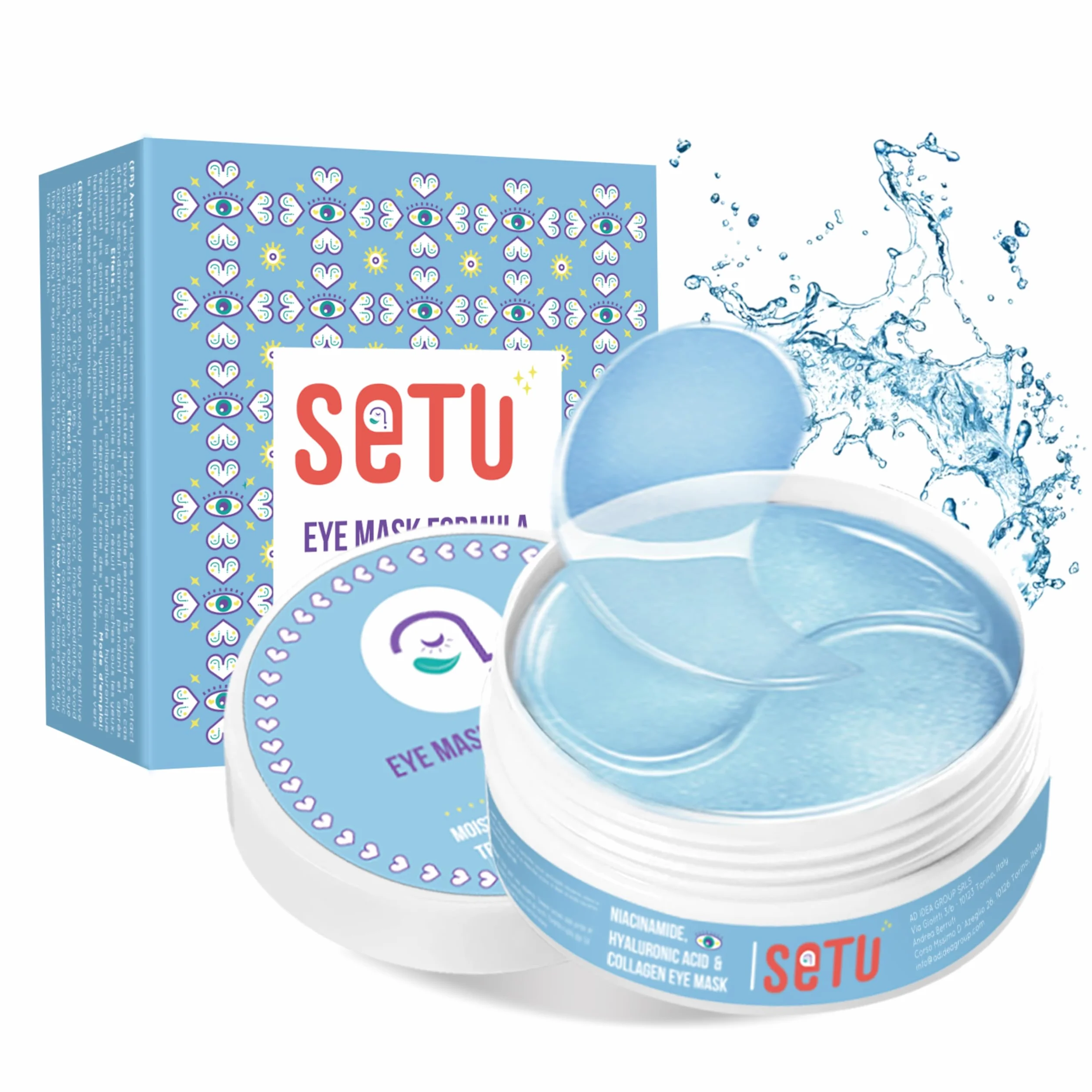 60 Patch Occhi con Niacinamide, Collagene e Acido Ialuronico. Patch Occhiaie e Borse, Maschera Contorno Occhi Occhiaie