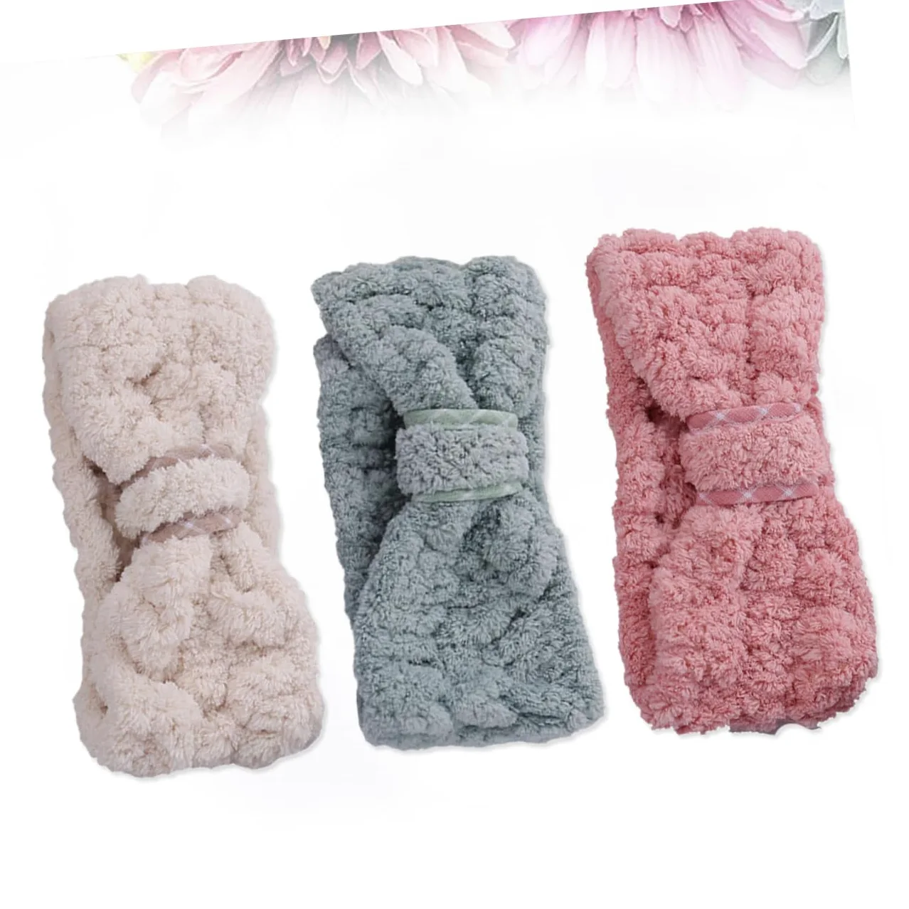 FRCOLOR 6pezzi Fasce Make-up Fleece Da Design Con Fiocco Fascia Elasticizzata Per Sport Doccia e Trucco Comfort e Stile Per Donne Colori Casual