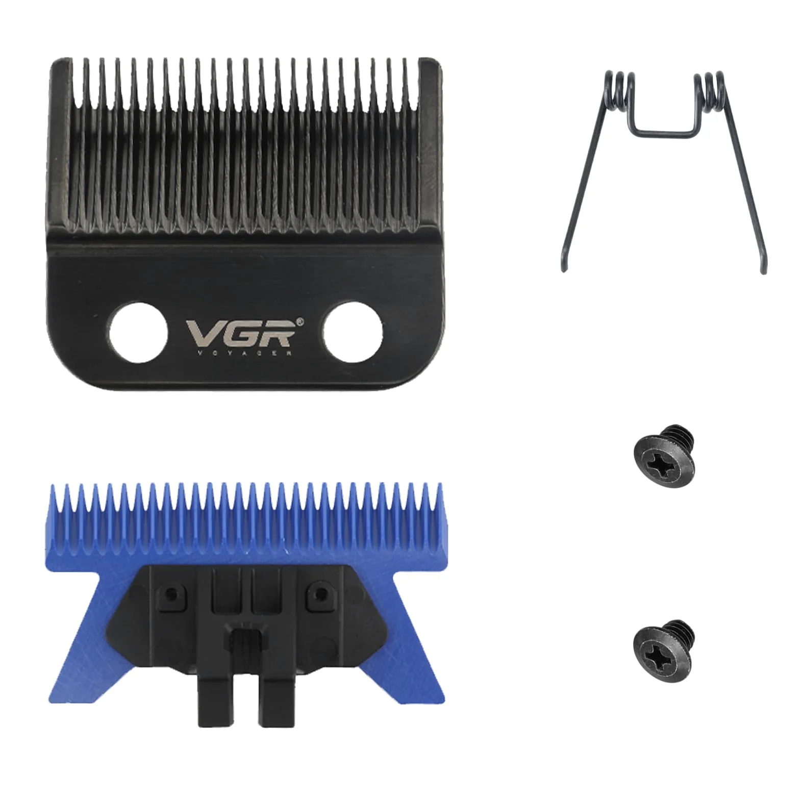 VGR 001 Clipper Dlc In Acciaio Al Carbonio, Lama Di Movimento Professionale In Ceramica Con 2 Coppie Di Viti, Clip Modello Con Set Di Lame Fisse Rivestite, Blu