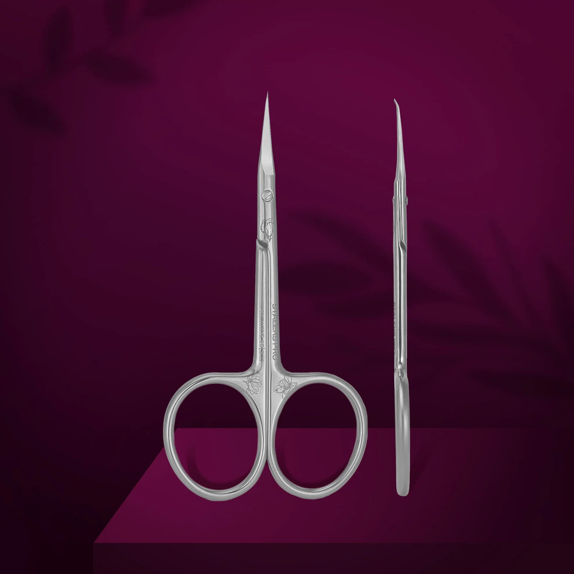 STALEKS PRO Forbici professionali per pelle cuticole maniglia dritta lama 25 mm gancio SX-23/2m