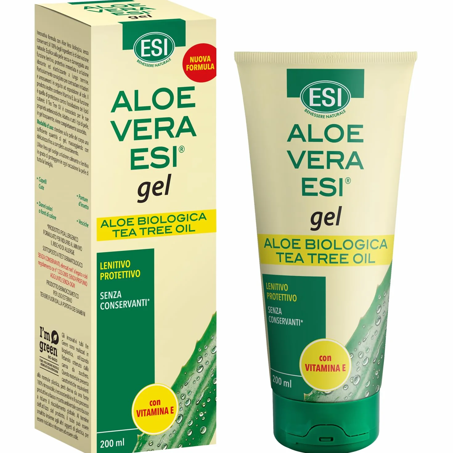 ESI Aloe Vera Gel con Tea Tree Oil e Vitamina E 200 ml