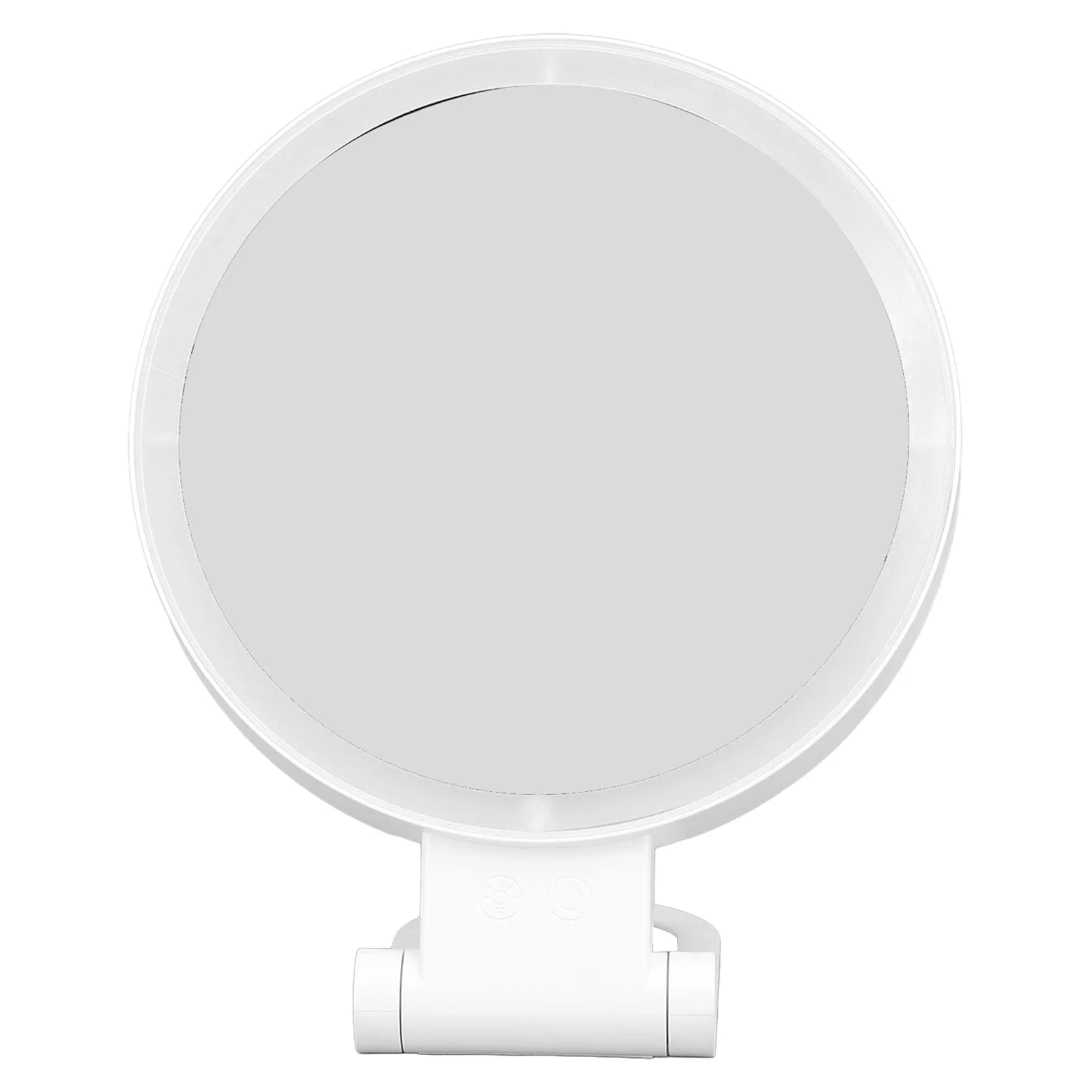 Fabater Specchio Ingranditore Bifacciale 1X 5X con Luce LED Tavolo Specchio Cosmetico Maniglia Pieghevole Viaggio Portatile Bianco, Touch Control Illuminazione a Tre Colori USB