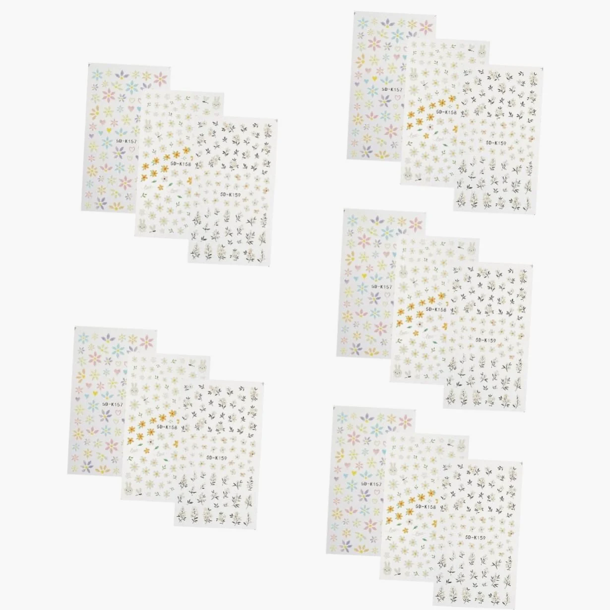 Healeved 15pezzi Adesivi Per Unghie Da Decorazioni Per Manicure Facili Da Applicare e Rimuovere Per Occasioni Speciali e Uso Quotidiano Sicuri e Compatibili Con La