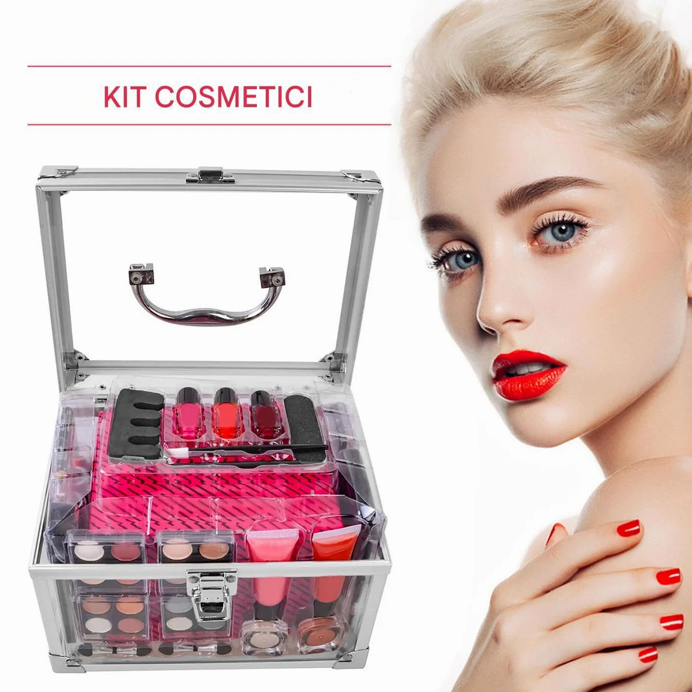 Set Trucco Completo Set Trucco Portatile | Valigette Per Uso Quotidiano Halloween Matrimoni Teatro E Spettacoli