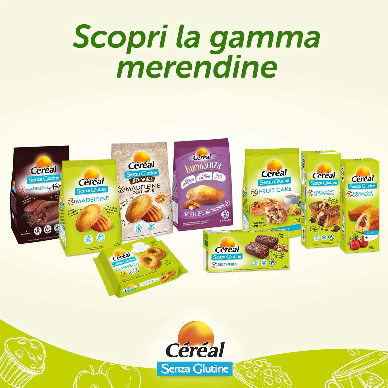 Céréal Madeleine Noire, Merendine Senza Glutine e Lattosio, Dolci Senza latte, Dolci con cioccolato fondente certificato RFA, 200 g