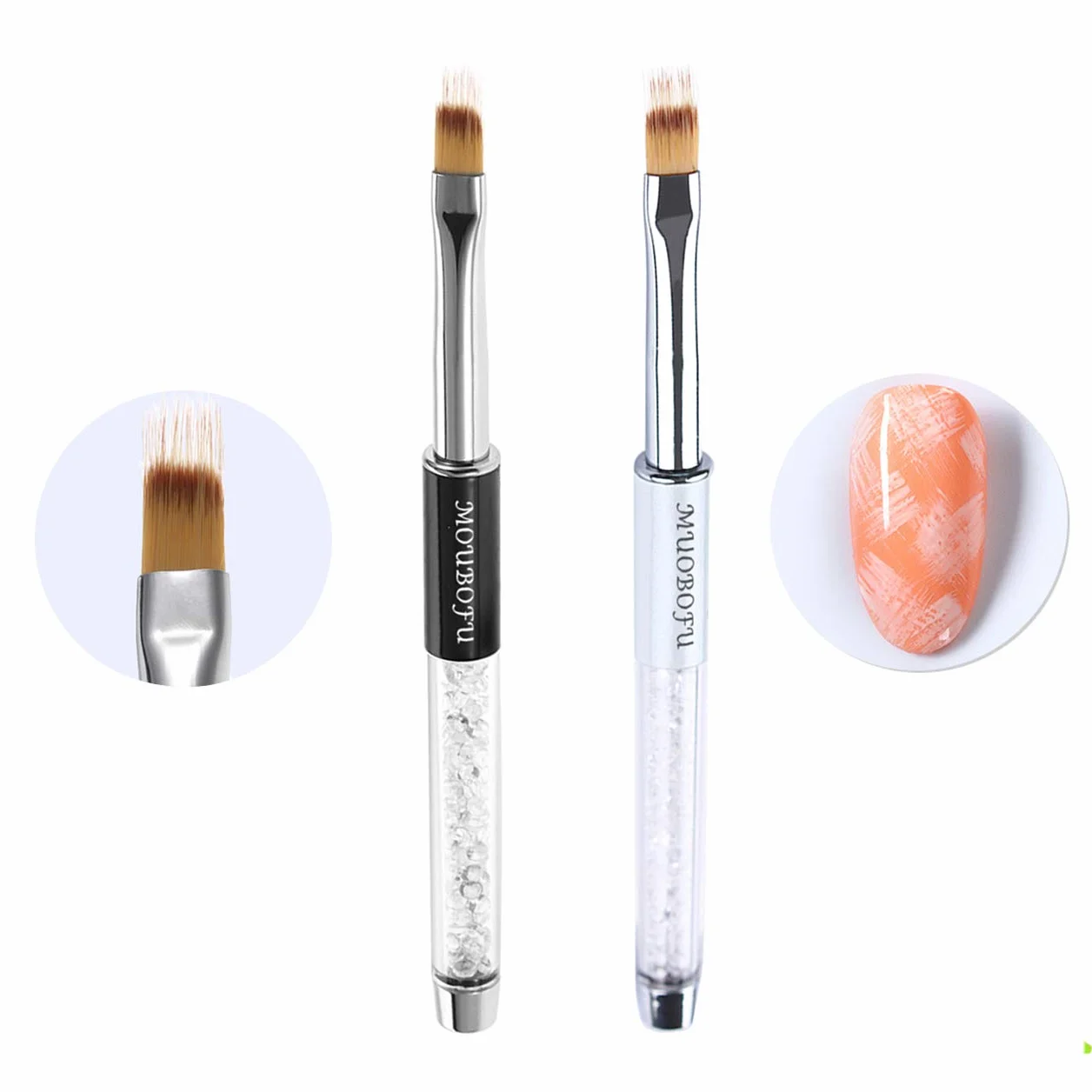 Set di 2 pennelli per unghie ombre e 3 pennelli per unghie in gel UV, sfumati, per nail art…