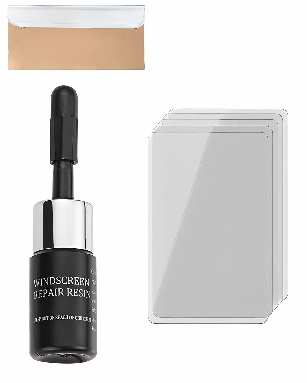 Kit Riparazione Parabrezza Auto, Liquido e Colla per Riparazione Crepe Vetro