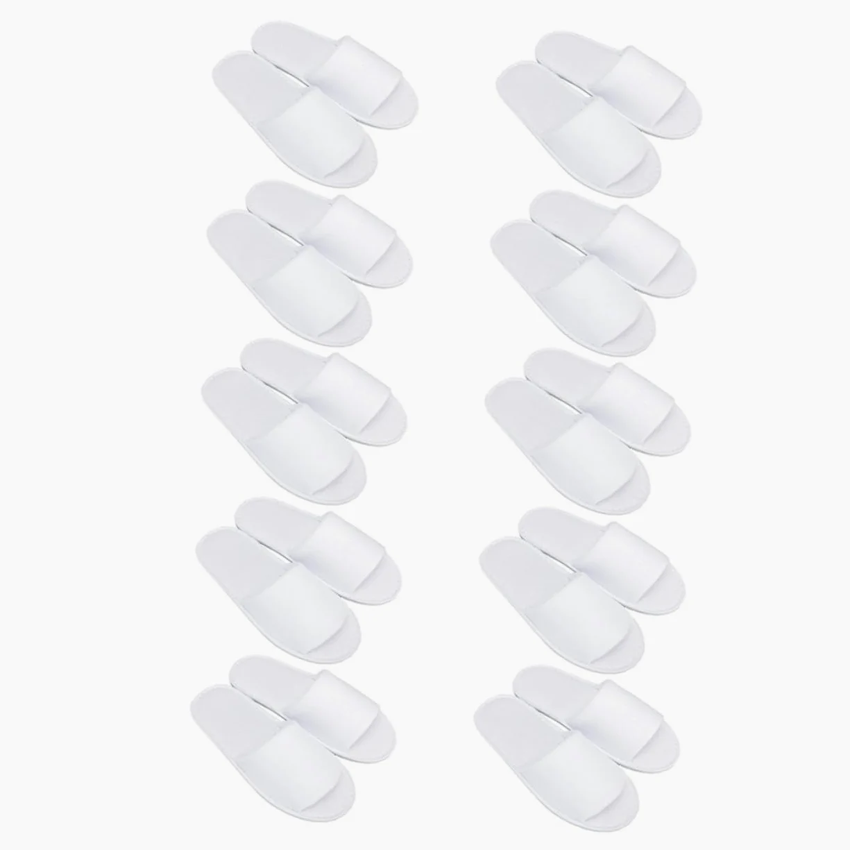 Pantofole Monouso Bianco per Hotel e Viaggio, 10 Paia di Ciabatte Comode Suola Elastiche per Ospiti, Scarpe Aperte Antiscivolo