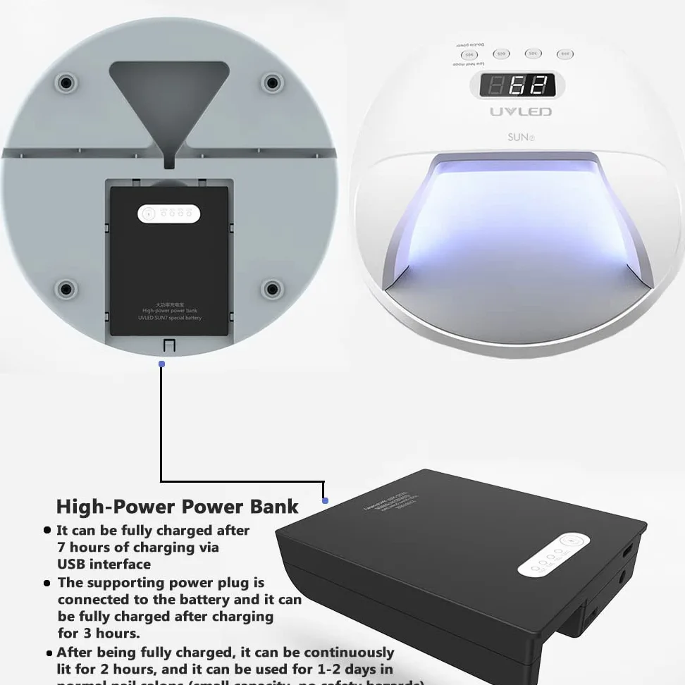 lampade per nail art. Lampada for unghie senza fili da 48 W, asciugacapelli professionale a LED ricaricabile, lampada for polimerizzazione smalto senza fili Strumenti for manicure for nail art, for la
