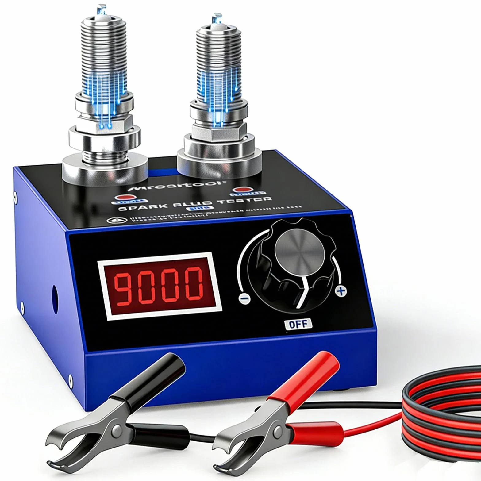 MRCARTOOL Tester accensione candele auto, analizzatore sistema doppio foro, copertura protettiva 12 mm (Klein blu)