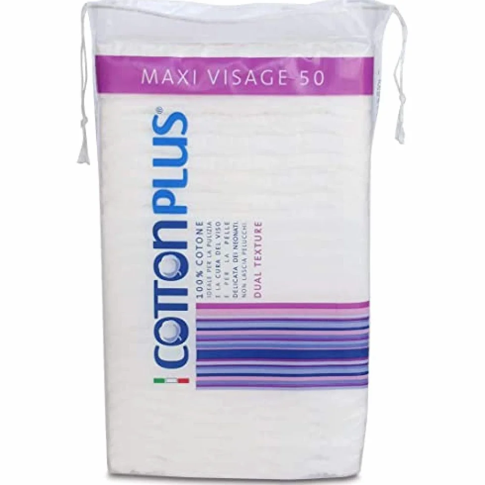LINEA BEAUTY Cotton Plus MAXI VISAGE 50 pz. Dischetti struccanti 100% Puro Cotone
