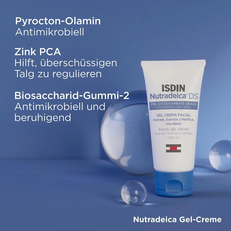 ISDIN Nutradeica Seborrheic Skin Gel Crema Viso (50 ml) | Idrata, Lenisce e Opacizza | Per Pelli a Tendenza Seborroica | Uso Quotidiano