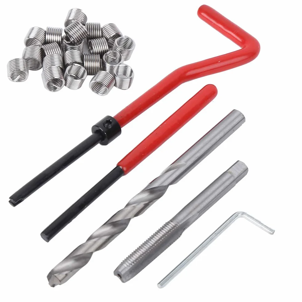 Kit di Riparazione Filettature M7 25 Pezzi Inserti Filettati con Custodia