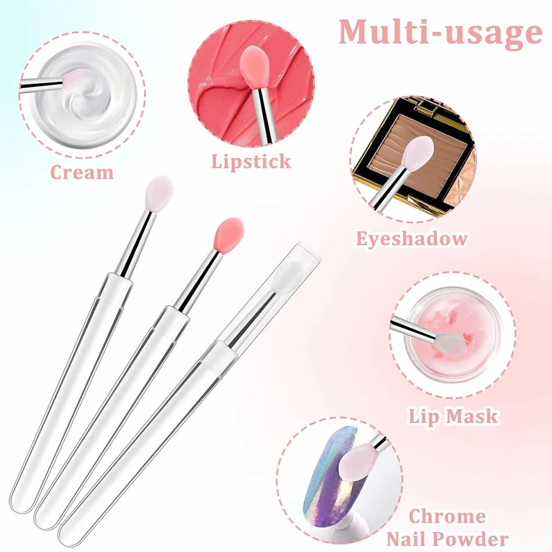 6pc Pennelli Morbidi per Labbra, Applicatori in Silicone, per labbra applicatori, per labbra per la cura delle labbra, Ideali per Rossetto e Cosmetici, Bacchette Riutilizzabili per Makeup Labbra