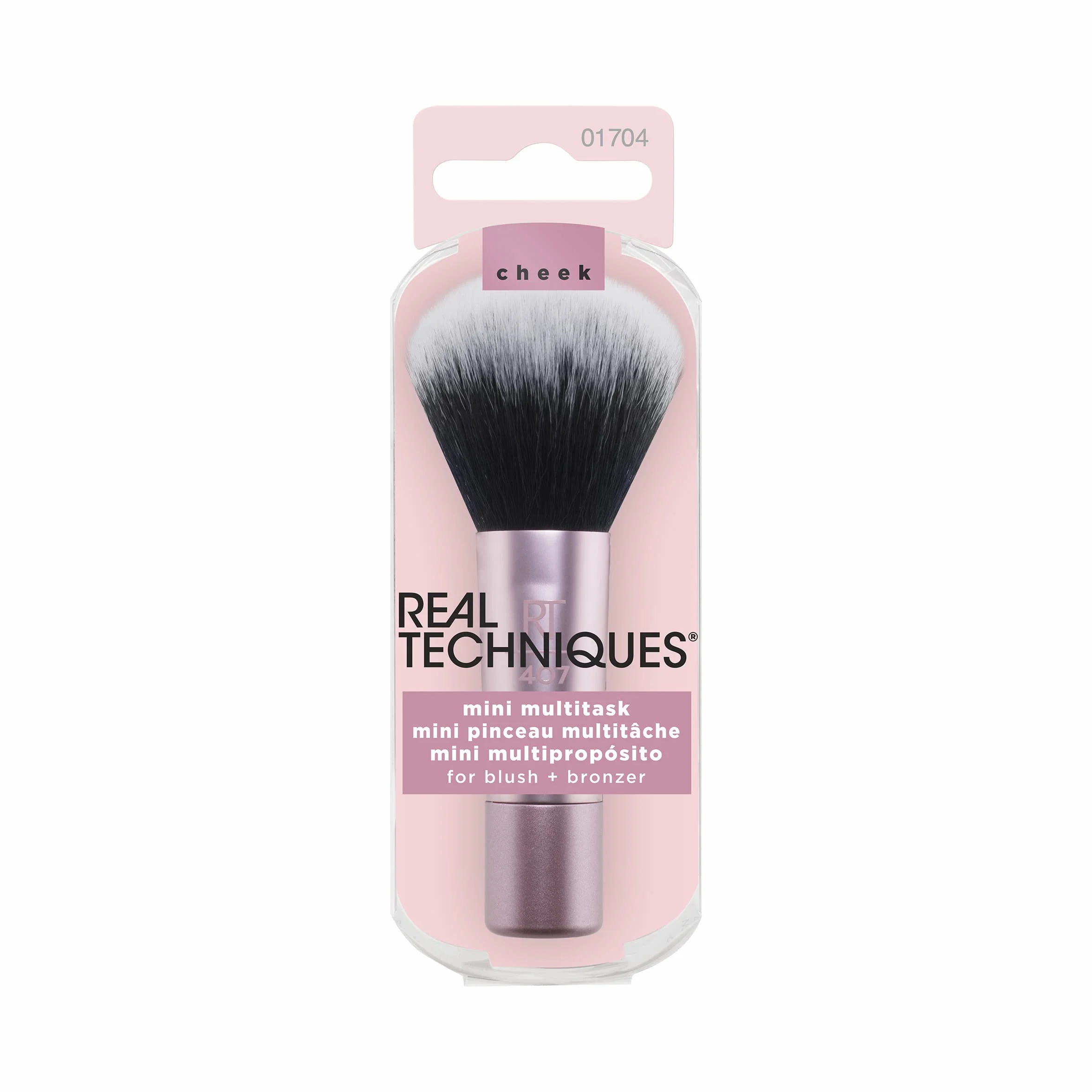 Real Techniques Mini pennello multiuso trucco fard bronzer cipria viso setole sintetiche tagliate su misura 1 confezione