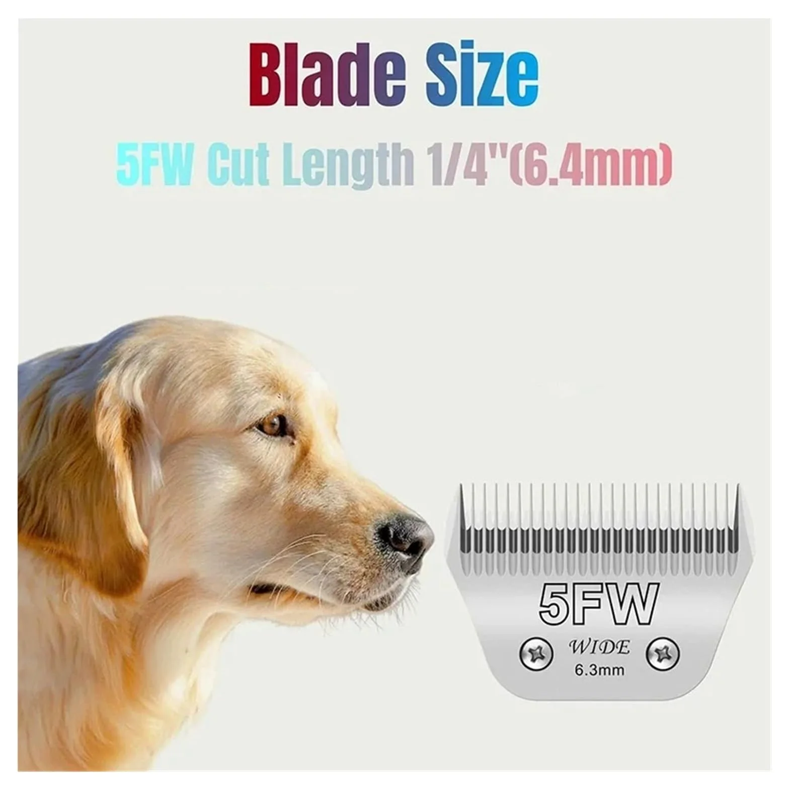 Lama Di Ricambio Staccabile For Animali Domestici, Cani E Cavalli, 5FW, Compatibile Con Andis, Compatibile Con OSTER, A5, Compatibile Con Wahl, Tosatrici Km10(5FW wide)