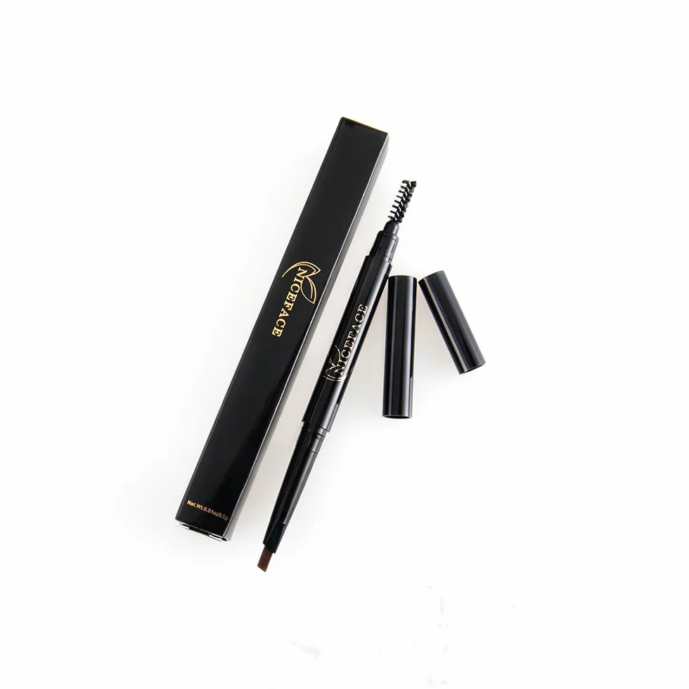 NICEFACE Sopracciglio Matita sopracciglia marrone scuro di precisione con doppia estremità (marrone scuro/Dark Brown # 2)