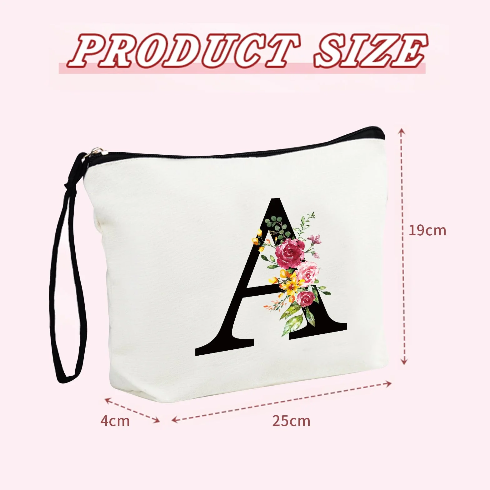 Grande Borsa Cosmetici Personalizzata Iniziale, Pochette Trucchi Viaggio, Trousse Trucchi Organizer, Regalo Compleanno Natale per Donna