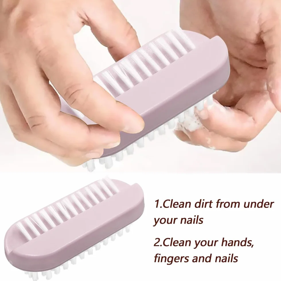 5 Pezzi Spazzola per Unghie Mani Tromba Fronte-retro Spazzolino Unghie Setole dure per Pulizia Delle Mani e Delle Unghie dei Piedi