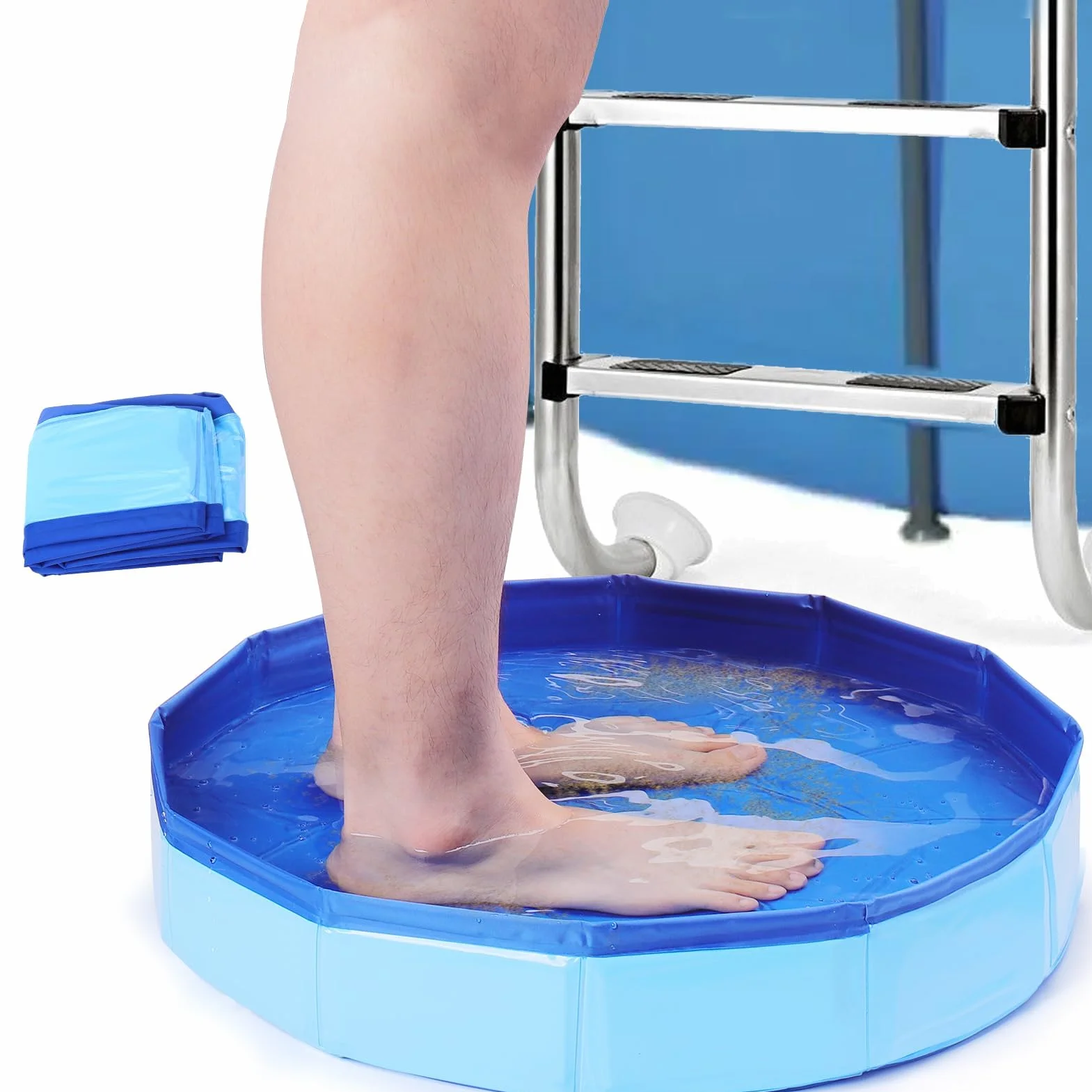 Vaschetta Lavapiedi per Piscina, Vasca pieghevole per piscina, Bacinella Pieghevole Pediluvio, Piscina Piscina Pediluvio Pieghevole, per Piscina, Vasca Idromassaggio, Spa