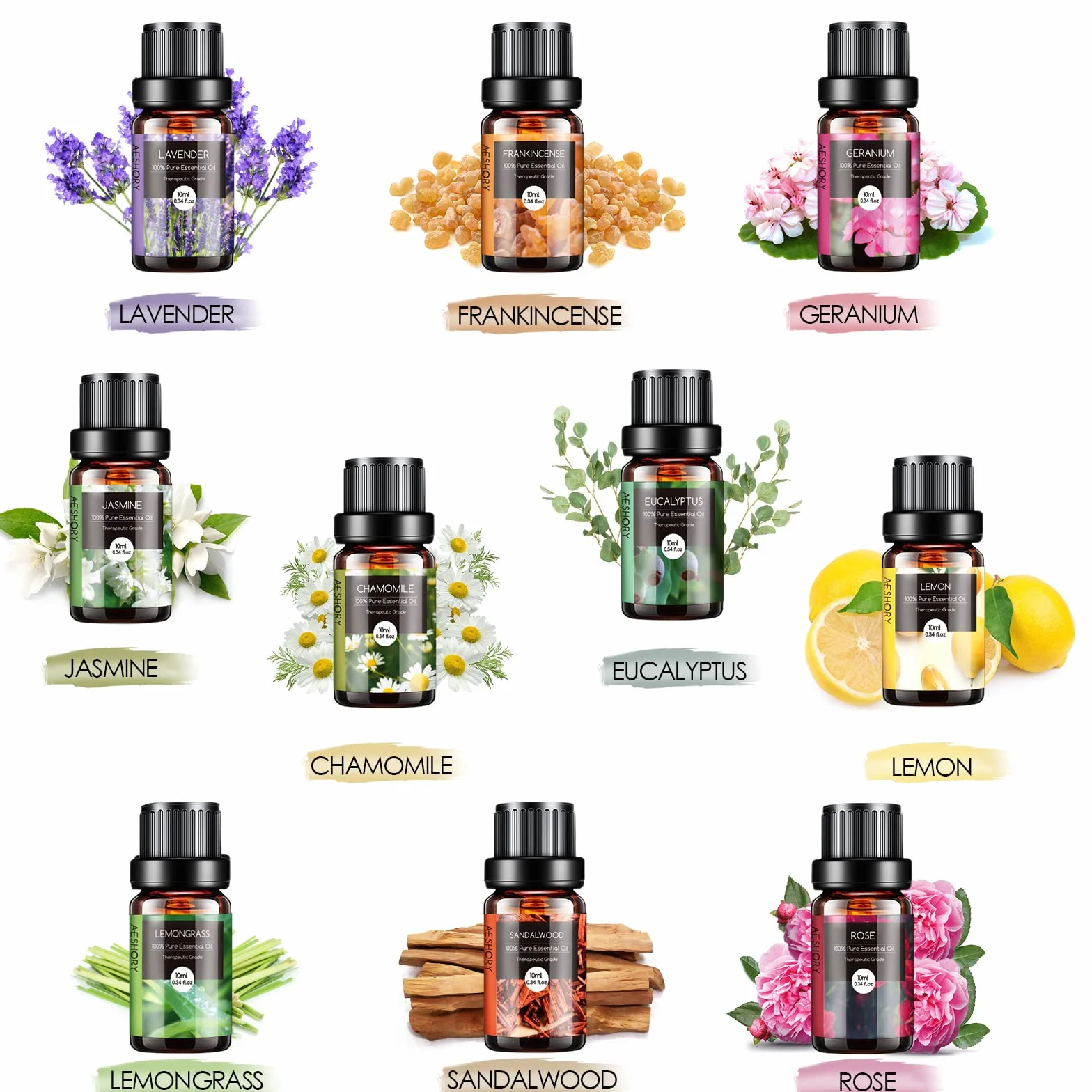 Set di Oli Essenziali 20 x 10ml, Olio Essenziale Puro e Naturale per Diffusori Umidificatore, Aromaterapia