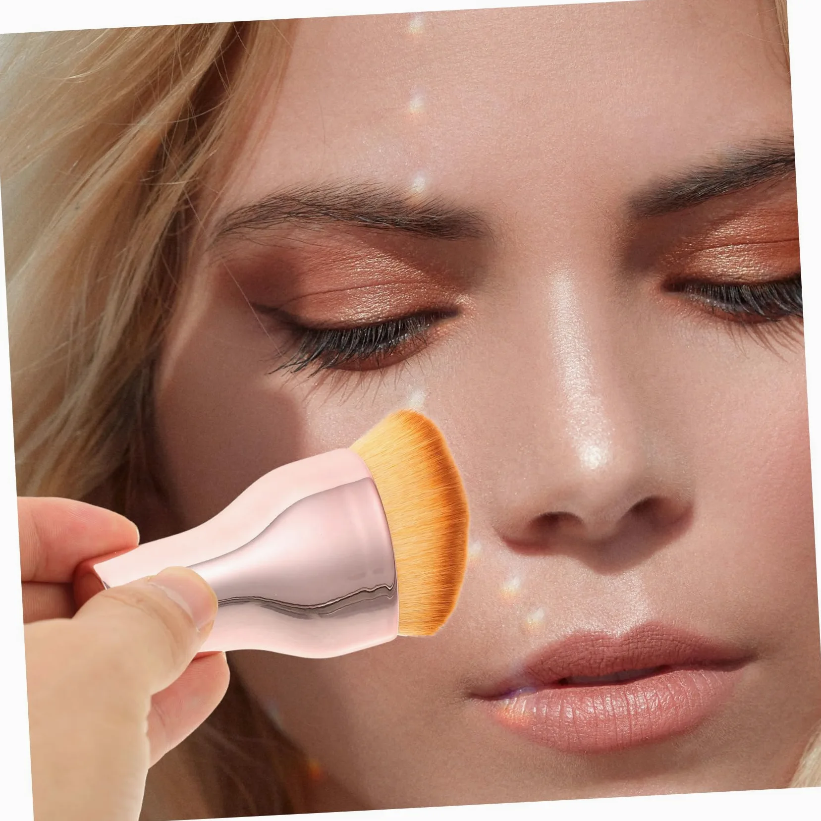 Healeved 5pezzi Pennello Per Fondotinta Portatile Pennello Da Trucco Compatto Per Donnper Applicazione Di Fondotinta Liquido e Makeup Uniforme Facile Da Pulire Per Viaggi