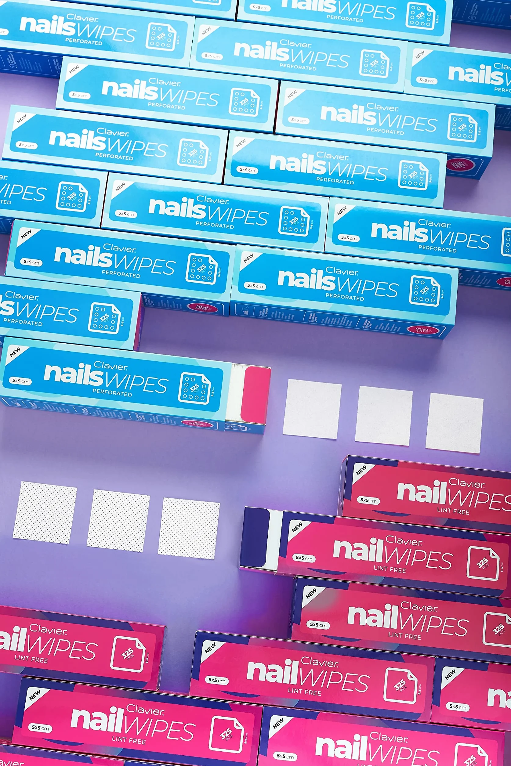 NailWipes 325 PZ, Pads Unghie, Tampone Salviette, Senza Fibre, Dei Pelucchi, Cellulosa Antipolvere A Scelta, ideale per unghie in gel, Nail Clavier