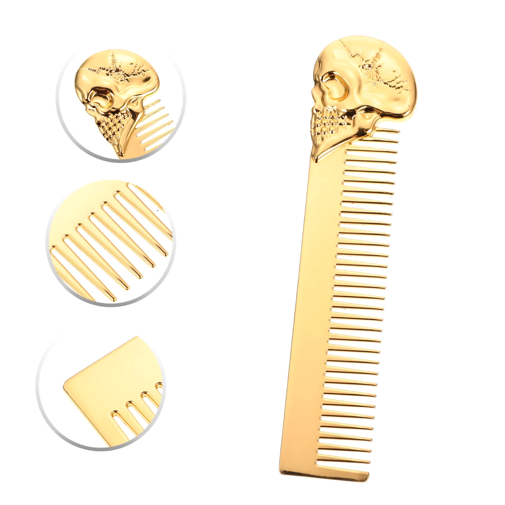 FRCOLOR 3 Pezzi Strumento Per Lo Styling Da Uomo Pettine Tascabile Portatile Spazzola Per in Lega Di Zinco Pettine Per Barba Per Uso Domestico in Salone