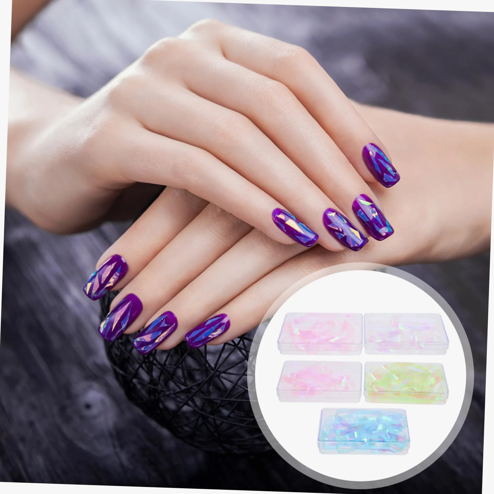 3 Set Adesivi Per Unghie Colorati Pellicole Glitter Per Nail Art Facili Applicare Per Manicure E Decorazioni Su Unghie Naturali E Artificiali 5 Scatole*3