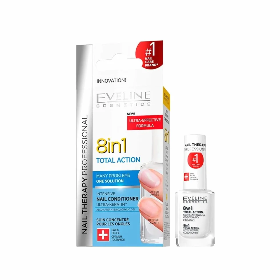 Eveline Cosmetics 8in1 Total Action Concentrato Balsamo per Unghie Indurente e Rinforzante 12 ml