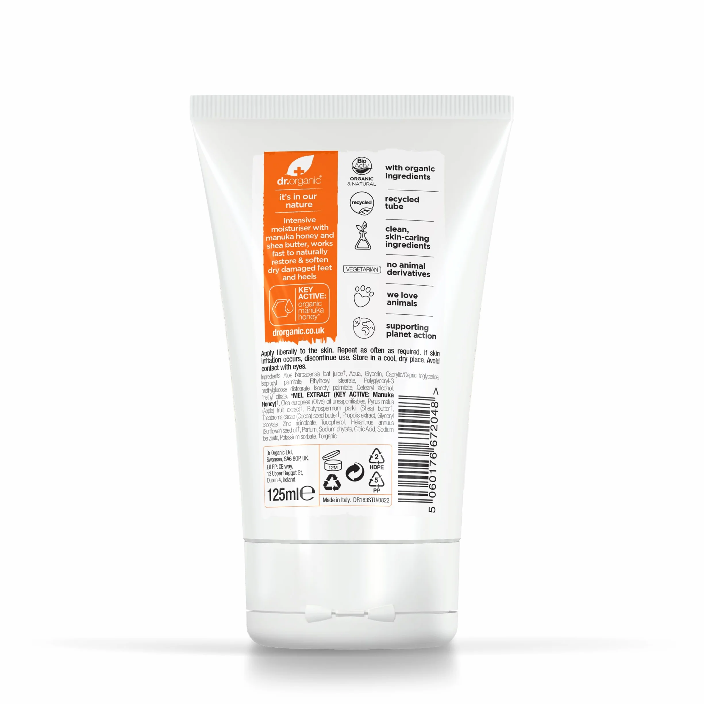 Dr. Organic Manuka Honey Crema Piedi, 125ml