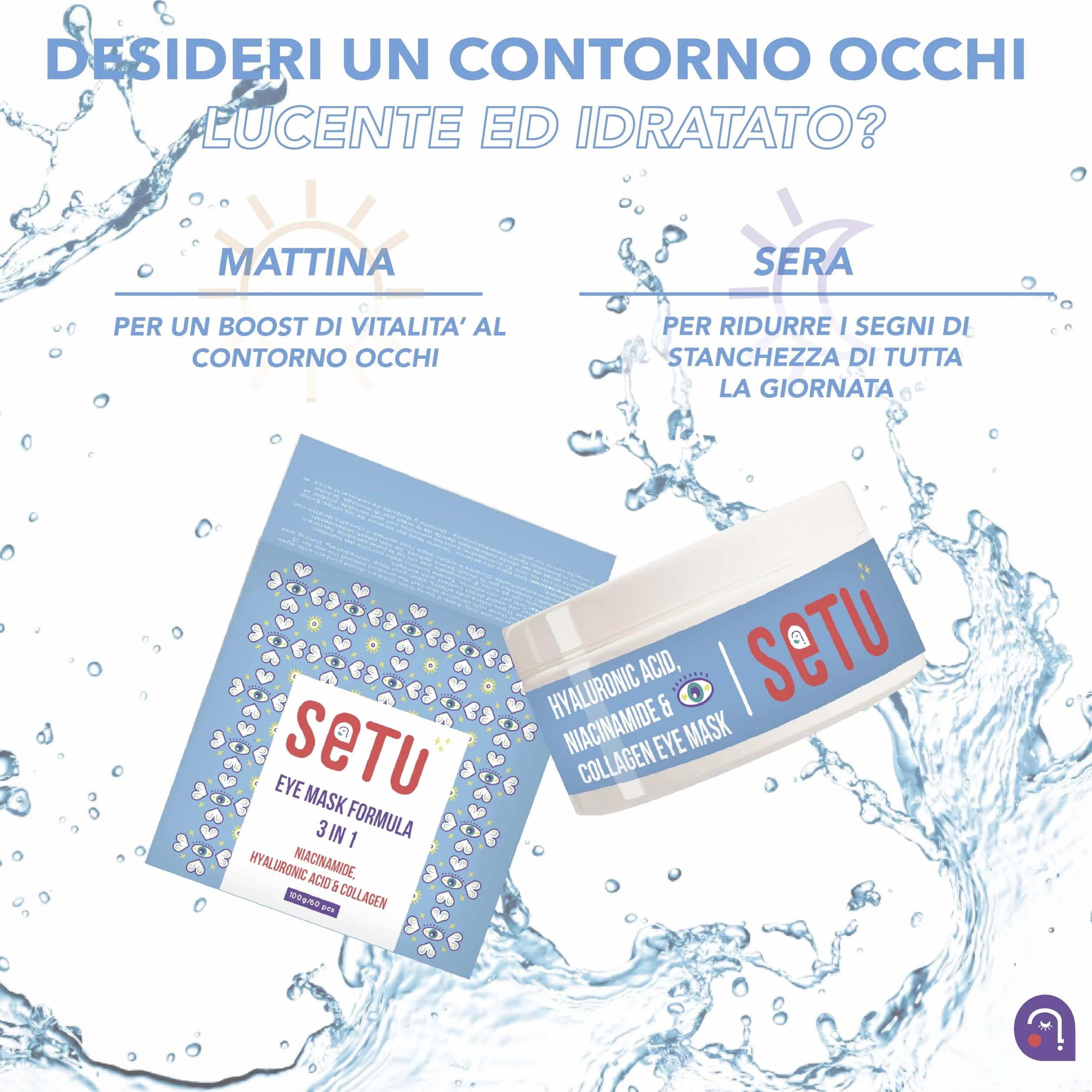 60 Patch Occhi con Niacinamide, Collagene e Acido Ialuronico. Patch Occhiaie e Borse, Maschera Contorno Occhi Occhiaie