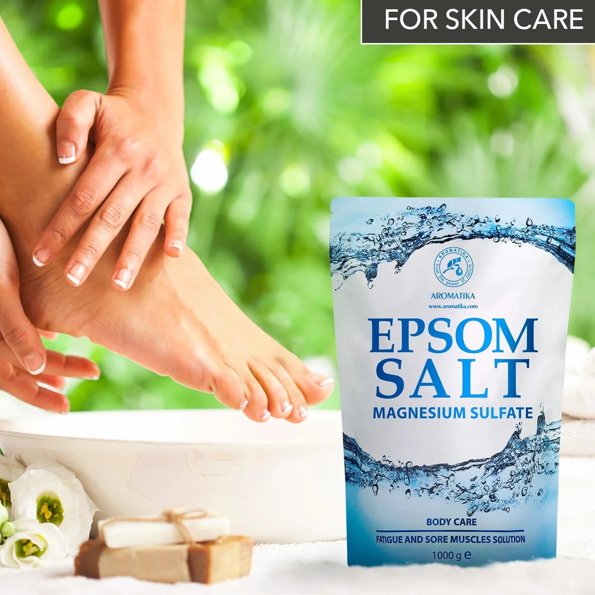 Sali da Bagno 3kg - Sali di Epsom 3000g - 100% Magnesio Naturale - Lenitivo e Allevia i Muscoli - Rilassamento e disintossicante - Cura del corpo - Miglior sonno - Pediluvio Massaggio