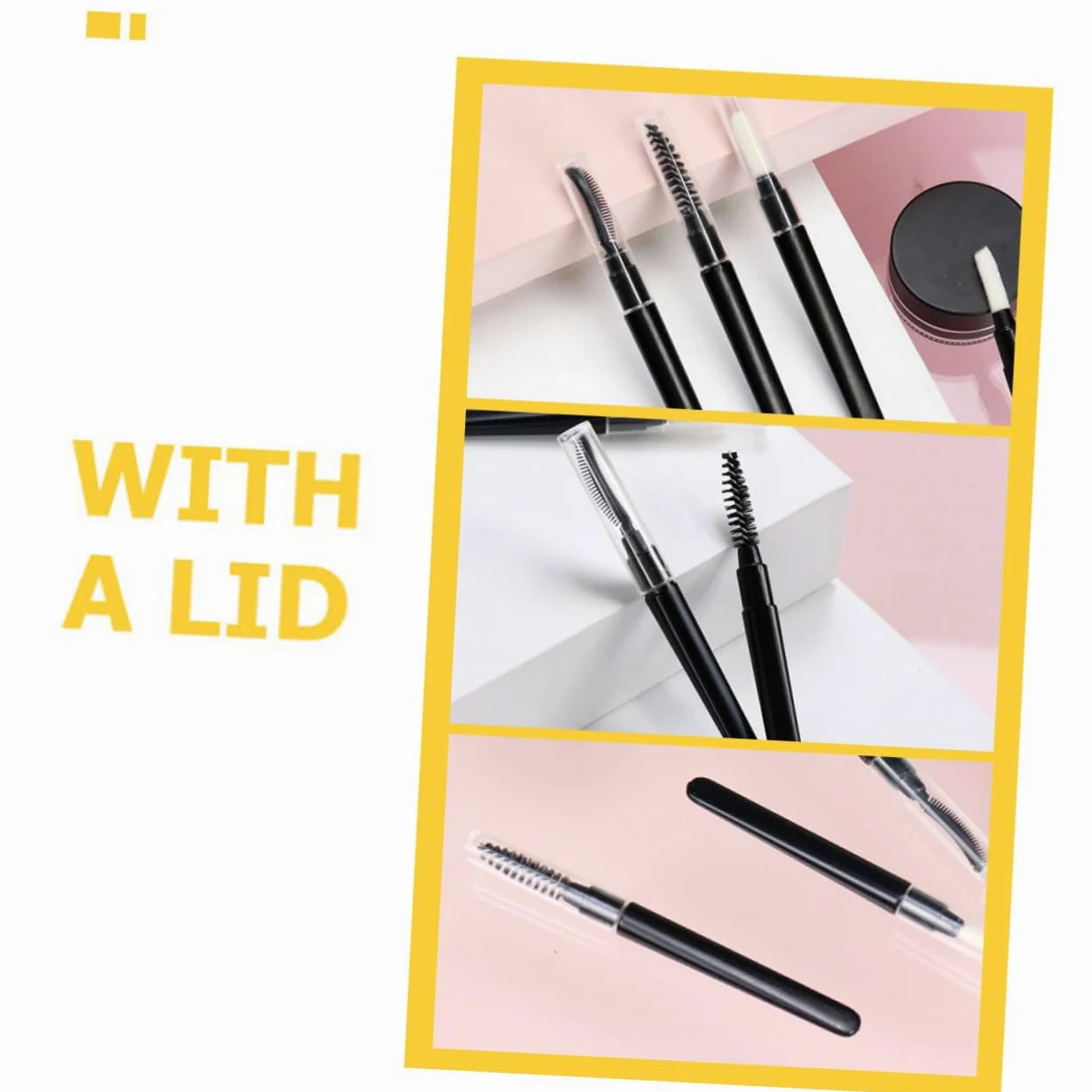 60pezzi Spazzole Portatili Per Sopracciglia e Ciglia Con Coperchi Pennelli Eyelash Combs Per Make up Occhi Per Tutte Le Età