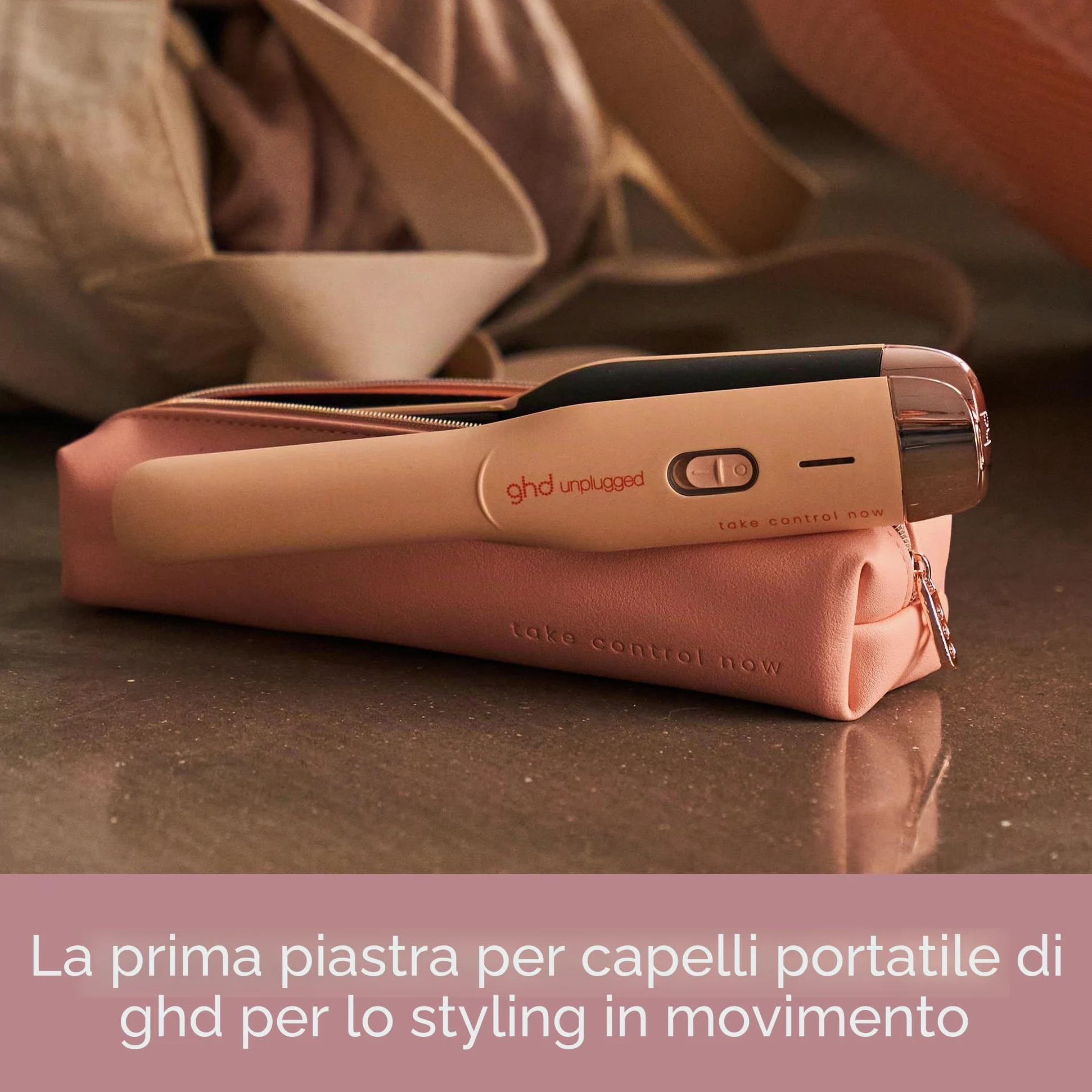 ghd Unplugged Styler - Piastra per capelli senza fili - Edizione Limitata (Rosa Pesca)