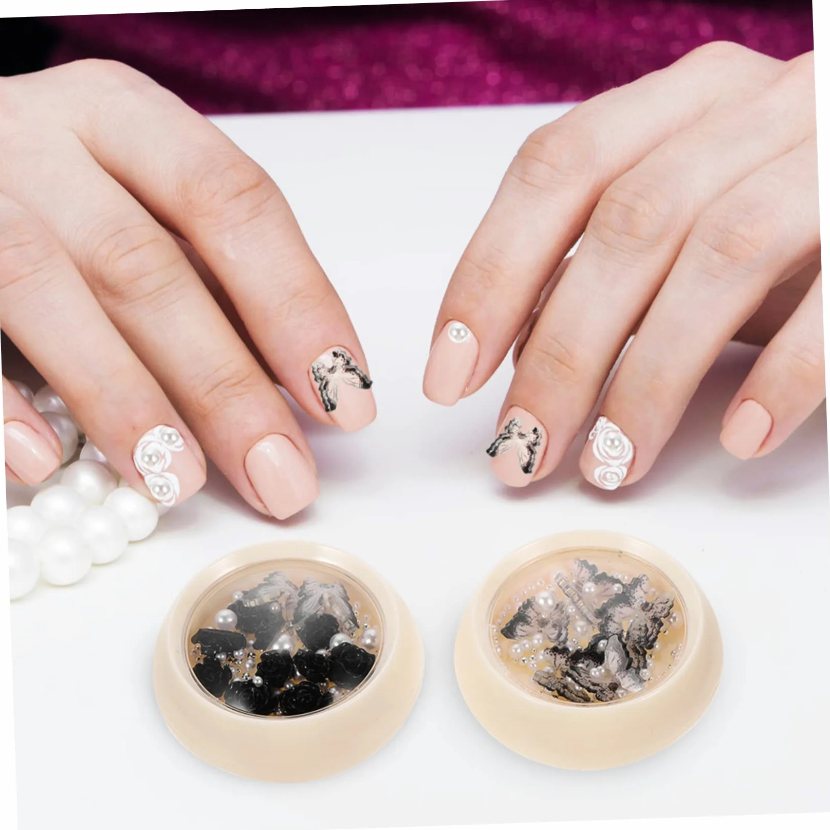 VALICLUD 4 Set Shinestone Di Nera Ciondolo Kit Di Strass Per Unghie Cristalli Adesivo Decorazioni Unghie Ciondoli Per Unghie Luccicanti Gemme E Gioielli Resina 4 Scatole*4