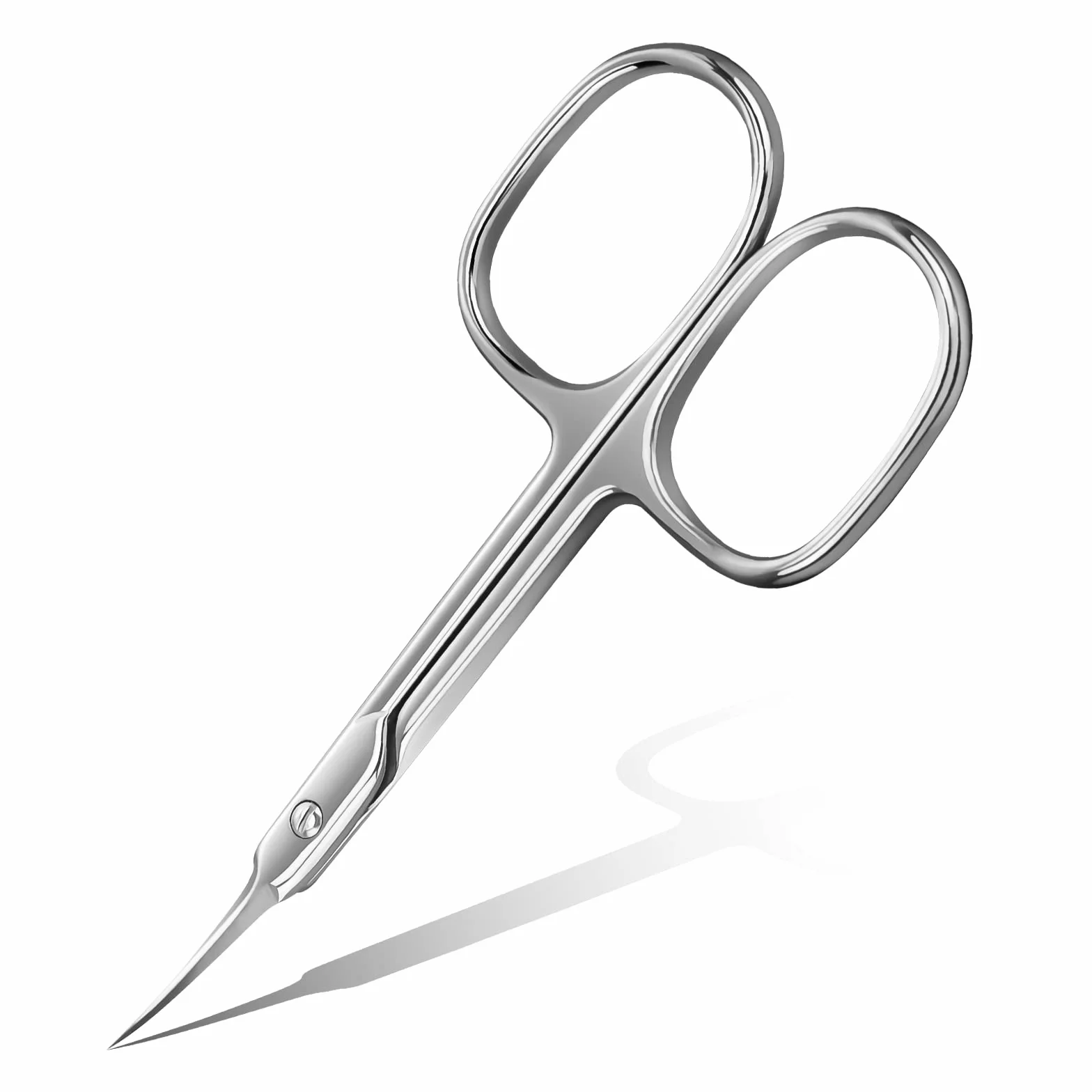 Forbicine per Cuticole Professionale in Acciaio Inossidabile, Punta Curva Sottile, Extra Affilate, Argento