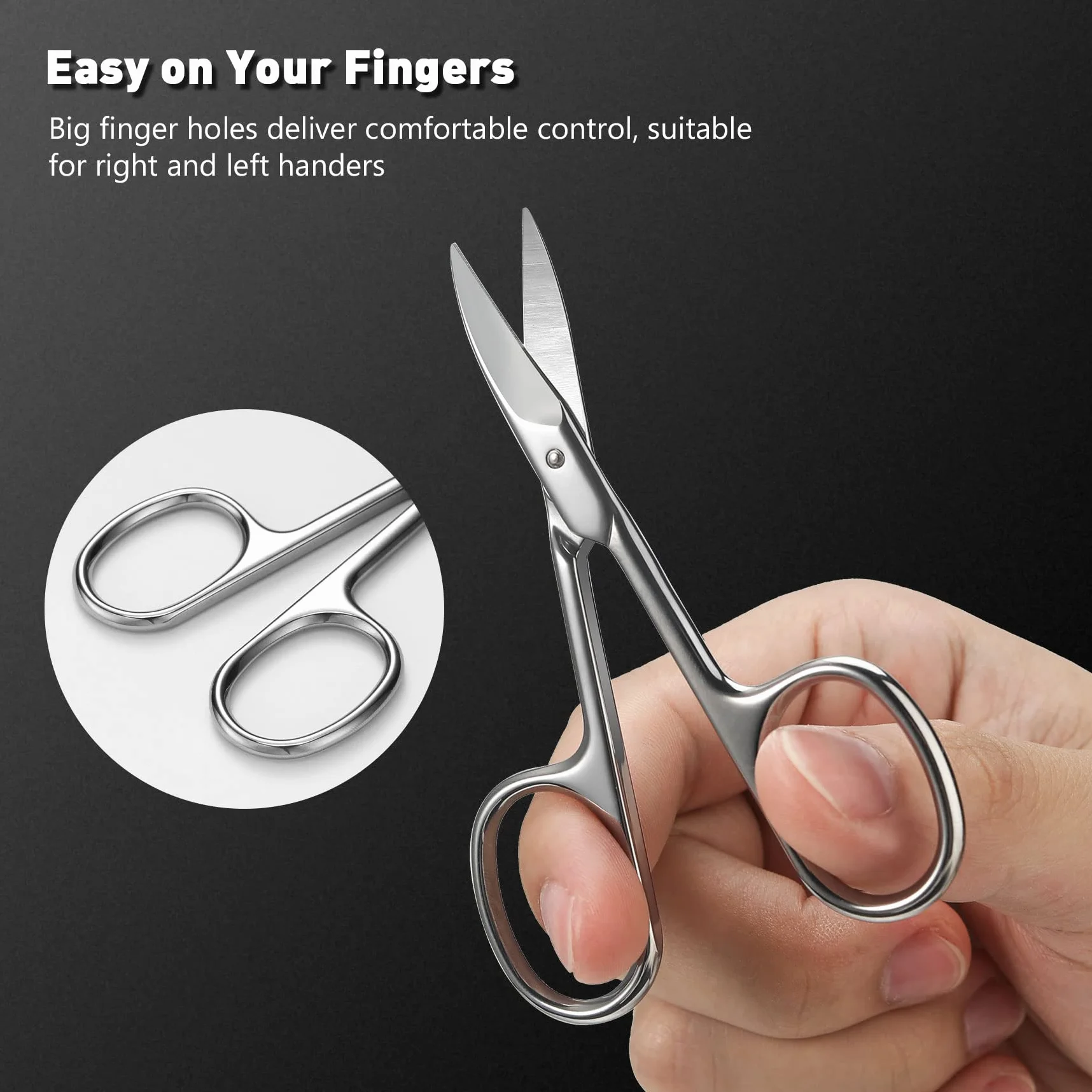 Forbici professionali per unghie in acciaio inox lama curva manicure pedicure