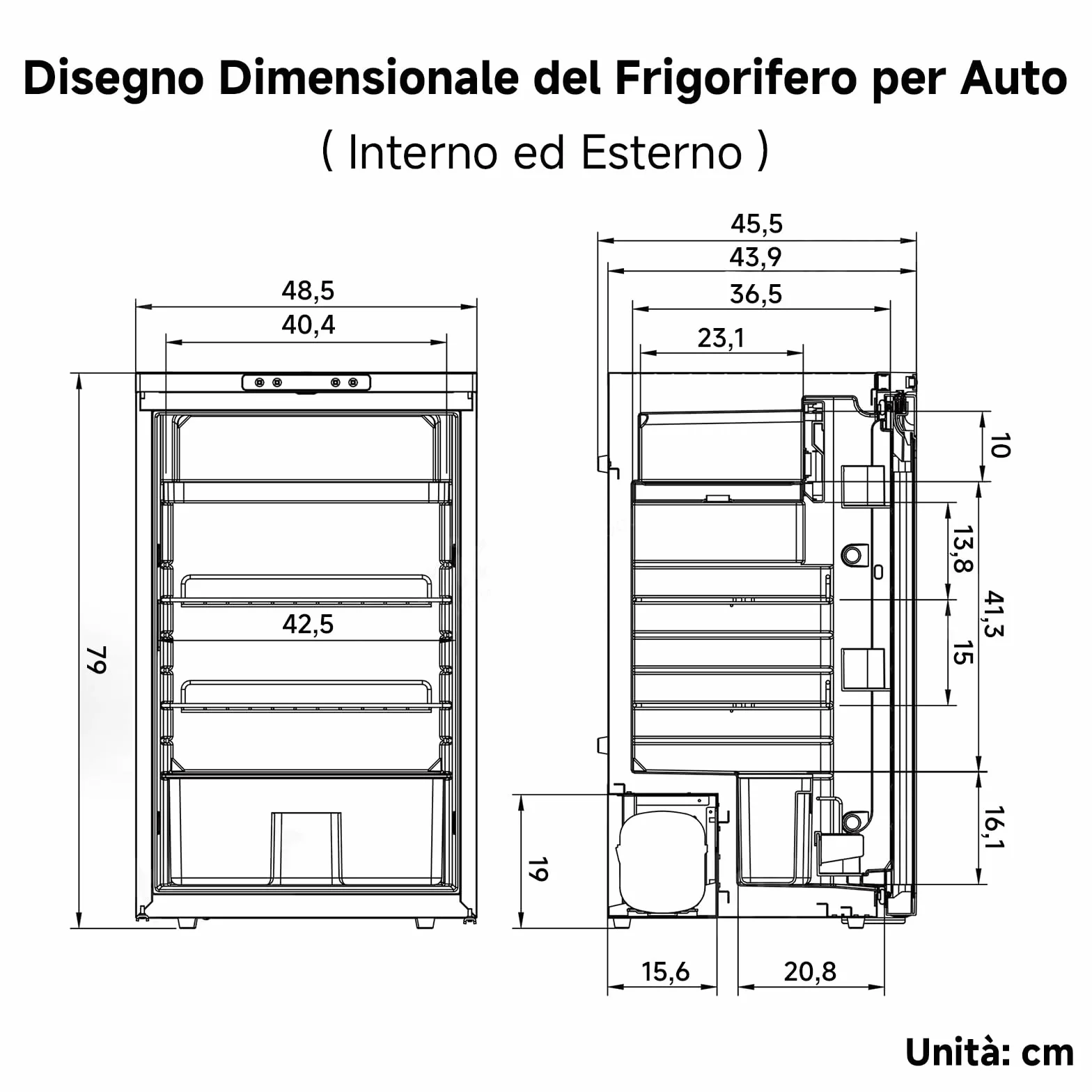AAOBOSI Frigo Portatile 83L 12/24V DC -20°C a 20°C con APP e Luci LED per Campeggio Caravan Auto Camper