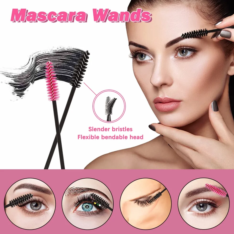 201 pezzi Kit di Applicatori Trucco Monouso, SHAIDOJIO, 50 Pennello per Ciglia Monouso, 50 Applicatori per Rossetti Monouso, 50 Pennello per Eyeliner, 50 Applicatore Ombretto, con Scatola