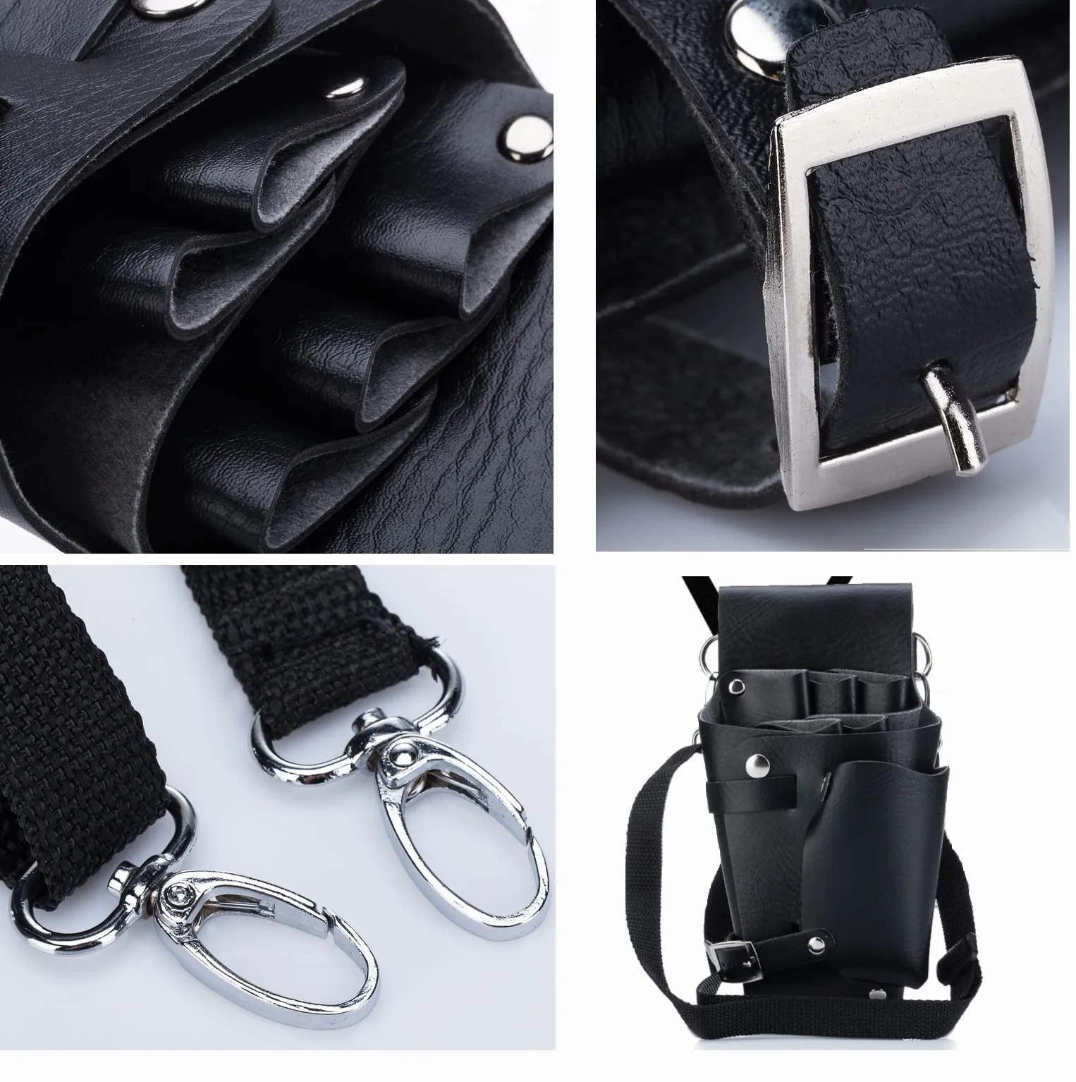 Borsa per Parrucchieri in Pelle Borsa per Forbici da Parrucchiere Borsa Parrucchiere Nero Borsa per Attrezzi Professionale da Parrucchieri