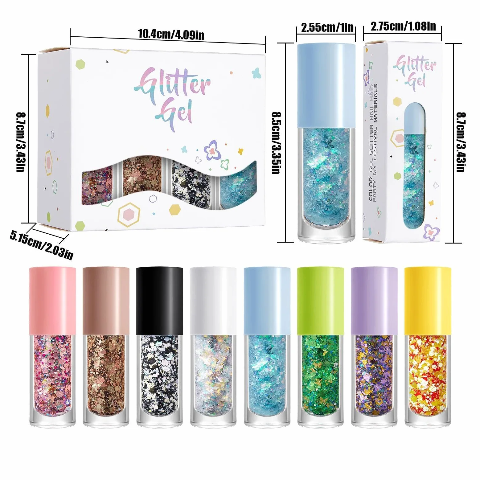 Glitter viso scintillante di lunga durata | Glitter per trucco viso e corpo, per donne, uomini, bambini, ragazze, sfilate, concerti, partite di calcio