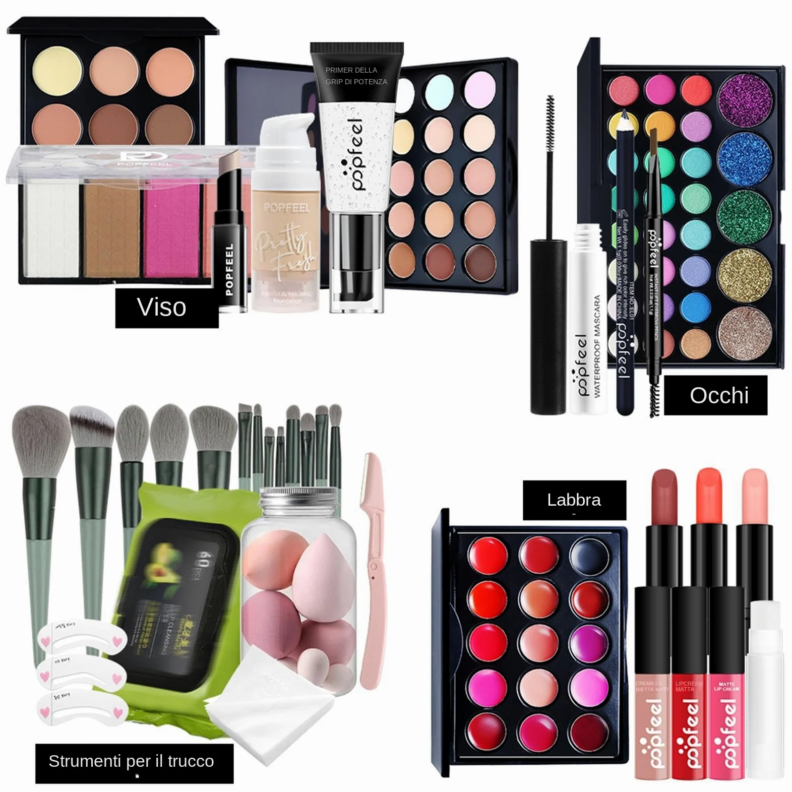 Set Per Trucco Professionale - Kit Completo Per Trucco Da Viaggio Per Estetista Da 24 Pezzi | Pacchetto Iniziale Trucco Multiuso | Kit Trucco Per Adulti Per Ragazze | Set Di Cosmetici Per Uomo E Donna