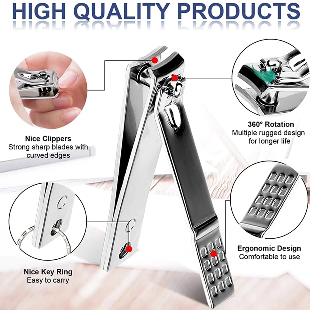 19 Pezzi/Set Kit per Pedicure e Manicure, tagliaunghie Professionali in Acciaio Inossidabile, Set di Strumenti per Tagliare Le Unghie, D-1 Set