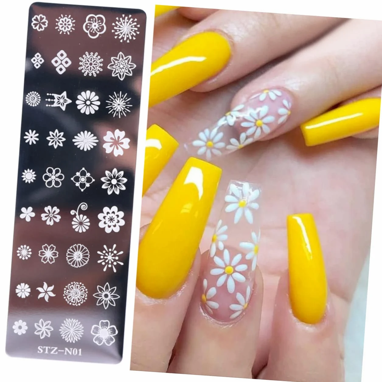 CALLARON 3 Set Piastre Stamping Unghie Acciaio Inossidabile Con Floreali E Farfalle Per Nail Art Creativa E Per Manicure E Speciali 6 Pezzi*3