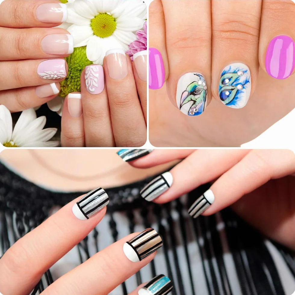 Dadabig 12 Pezzi Set di Pennelli per Nail Art Professionali Miniatura Pennelli Acquerello per Nail Arte Penna a gancio per unghie,3 dimensioni(S M L)