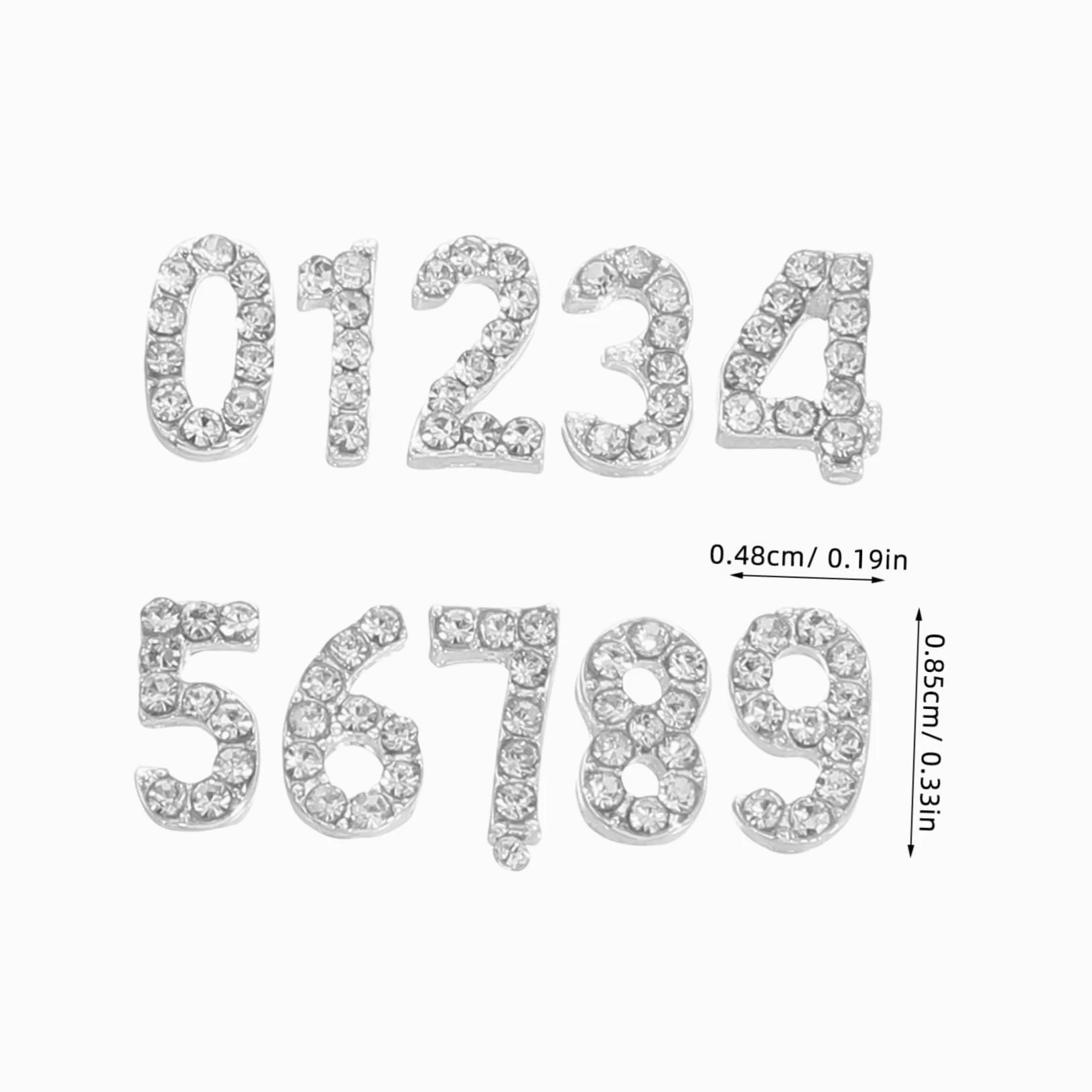 VALICLUD 100pezzi Ciondoli Numerici per Unghie Strass Dorso Piatto Decorazioni per Nail Art Gemme per Unghie Scintillanti Accessori in Ferro per Look Sofisticato e Festivo