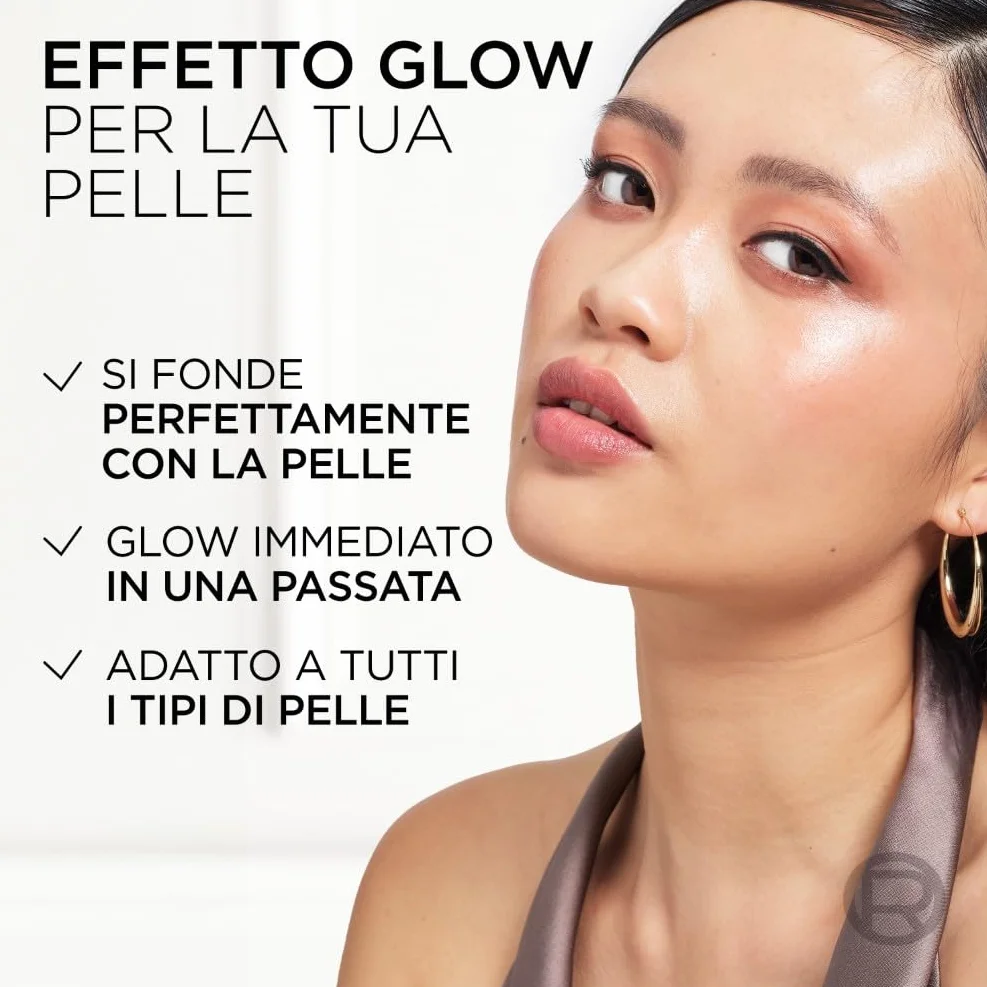 L'Oréal Paris Stick Illuminante Multi-Uso, Per Viso e Corpo, Pelle Luminosa e Radiosa, Effetto Glow Intenso e Istantaneo, Finish che Riflette la Luce, Lumi Glass, Tonalità: 610 Pearl Eclat, 5 gr