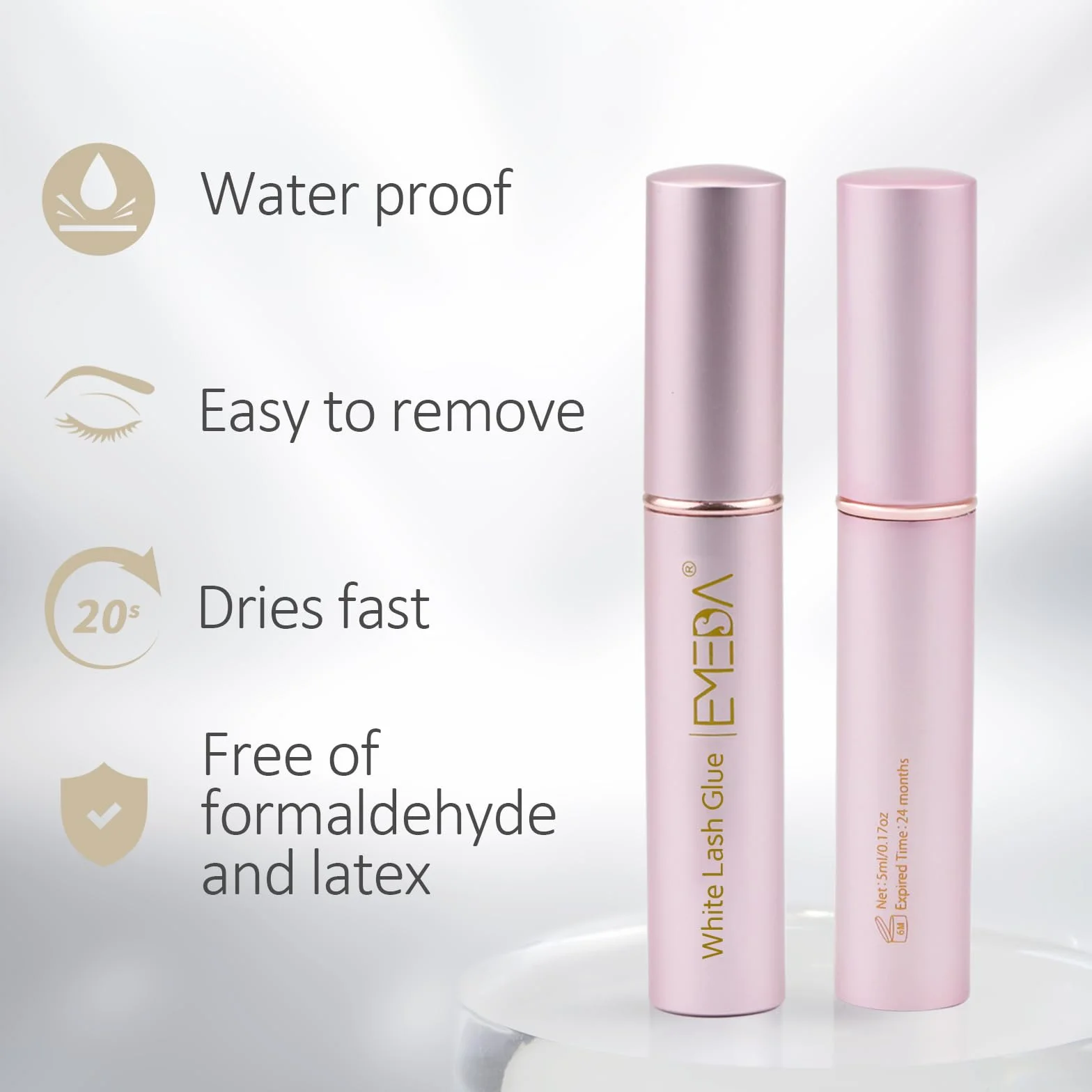 EMEDA Colla per Ciglia Finte Trasparente 5ml 0.17oz Asciugatura Rapida